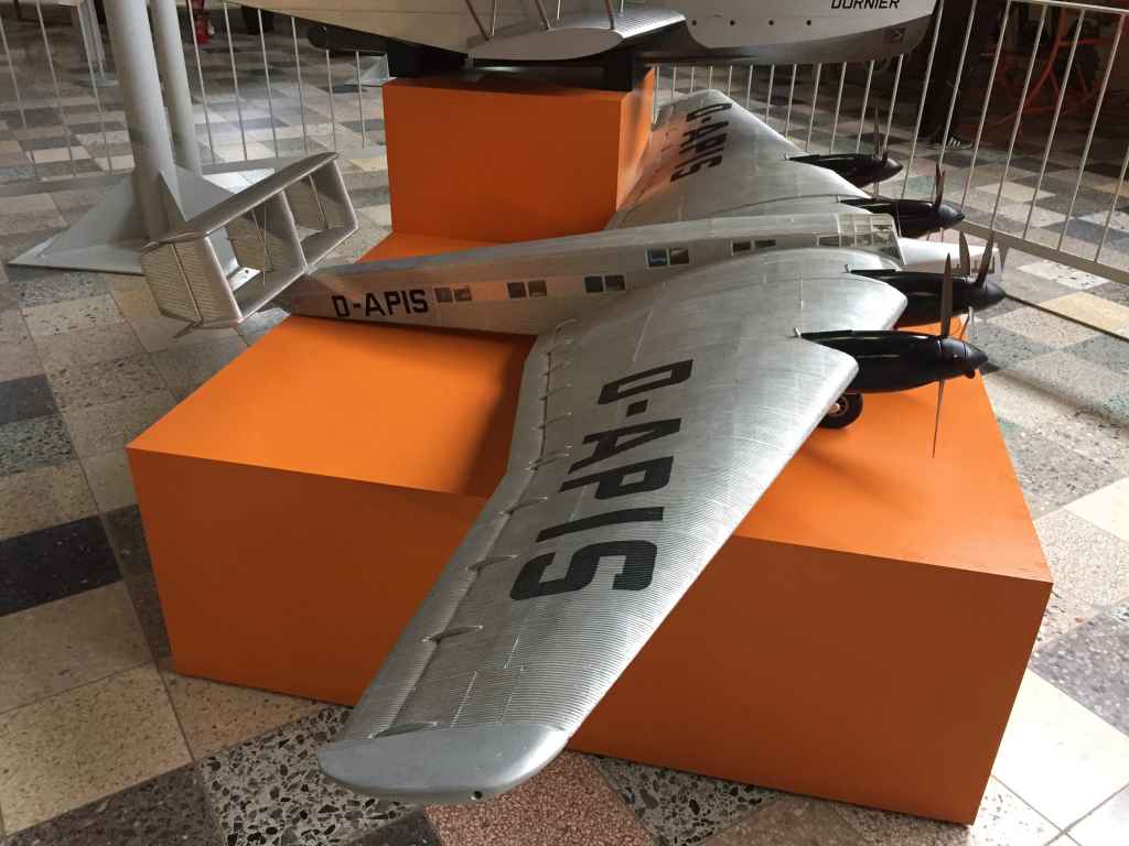 Large scale pre-war flying wing aircraft model D-APIS at the Hermeskeil aviation museum in Germany.