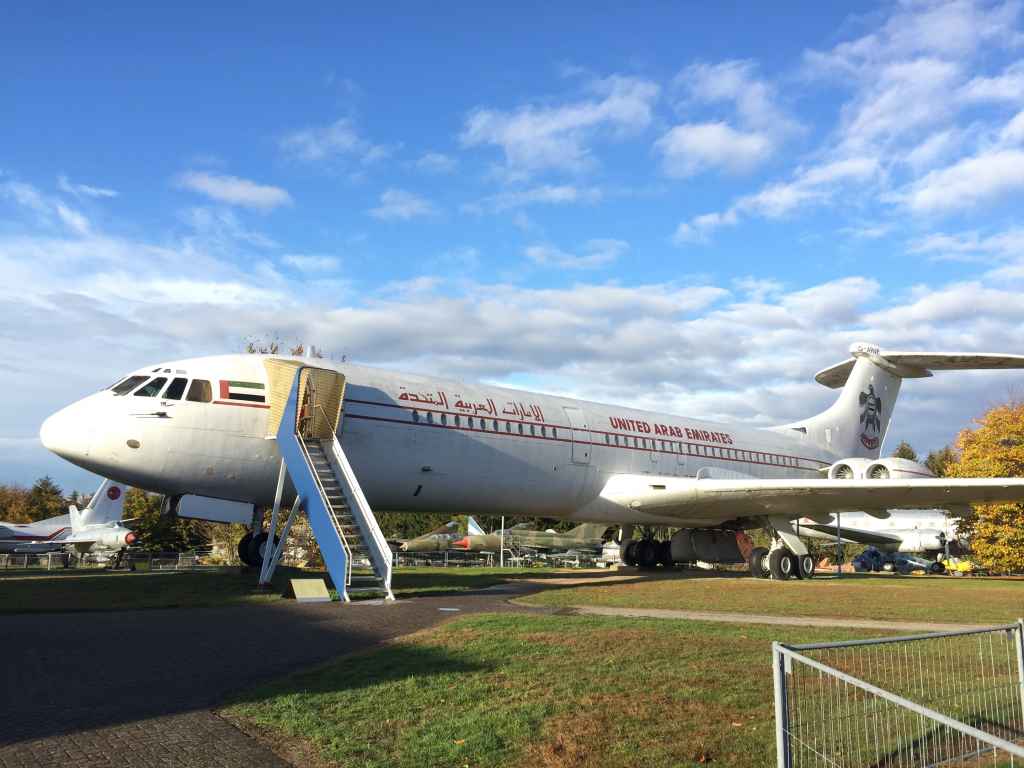 United Arab Emirates Government Vickers VC-10 now permanently rests at the Hermeskeil aviation museum in Germany. It was flown to a nearby military airfield in the early 1980s, and then disassembled and moved to the museum by road, where it was put back together.