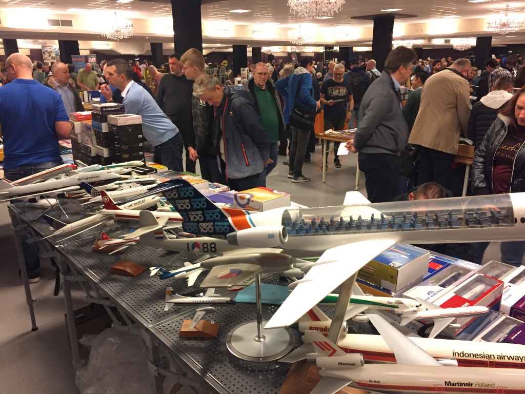 The large scale Fokker 100 cutaway model is a highlight piece on the table of Patrick van Rooijen, the Managing Organizer of the Amsterdam Aviation Fair.