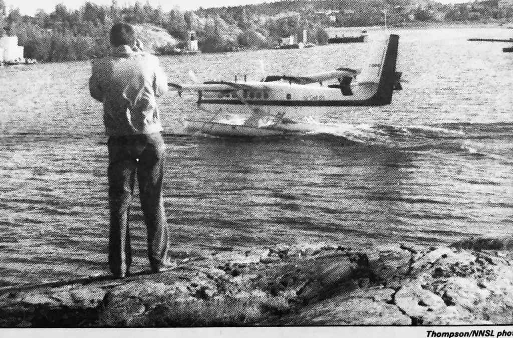 Henry Tenby has become a regular sight on the rocks behind the Air Tindi float base, where he spends much of his spare time getting pictures of exotic float planes.