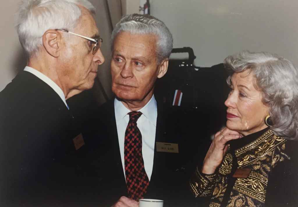 Max Ward and his wife Marjorie on hand for the handover ceremony of Canadian Airlines' first Boeing 747-475 "Maxwell Ward" at Boeing Field, December 13, 1990, prior to delivery to Vancouver.