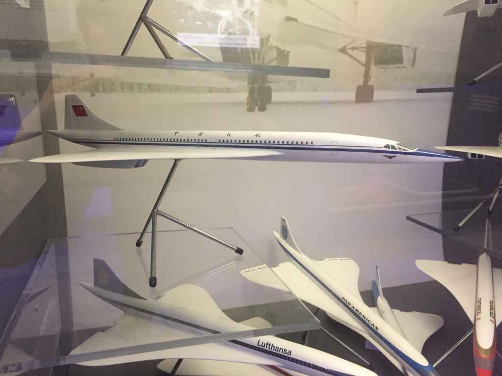 CAAC China Anglo French Concorde proposal model 1/72 by Westway Models, circa late 1960s, on display on board the Concorde at the Brookands Museum in Weybridge, Surrey, UK.