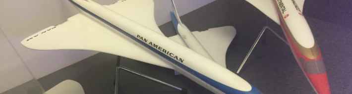 The Concordes That Weren’t: A Collection of 1960s Westway Models from Airlines That Ordered the Supersonic Jet Pan American World Airways Anglo French Concorde proposal model 1/72 by Westway Models, circa mid 1960s, on display on board the Concorde at the Brookands Museum in Weybridge, Surrey, UK.