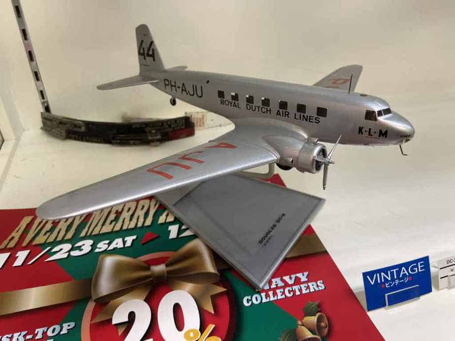 A Bob Dros made KLM DC-2 made of solid perspex is currently offered for sale in the used model section, at the Wing Club Desktop Model shop in Tokyo for 175,000 Yen.