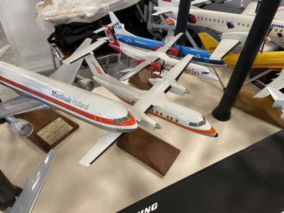 Patrick van Rooijen from Amsterdam brought a fabulous selection of models for sale to the Frankfurt Schwanheim airline show in November 2019, including this Schreiner Airways Dash-8 by Space Models.