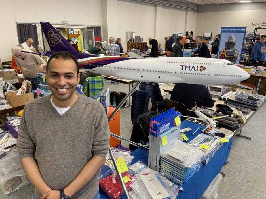 Massive Thai 747 floor model in 1/50 for sale at the Schwanheim Airline show in November 2019.
