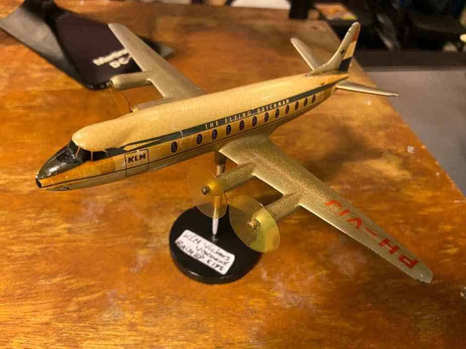 Small KLM Viscount 800 in plastic circa 1950s by Raise Up