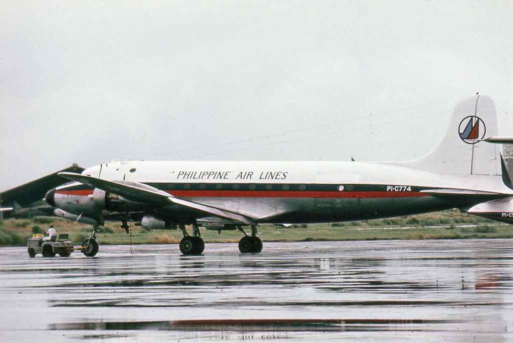Philippine Airlines Douglas DC-4 C-54 PI-C774 at Manila circa 1967.