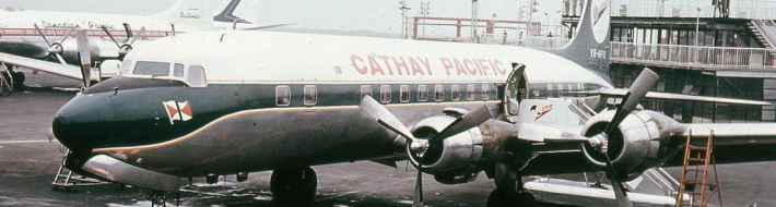 8 Amazing photos of Cathay Pacific Airlines in the 1960s – Aircraft Photo History Cathay Pacific Airways Douglas DC-4 VR-HFK at Tokyo Haneda airport circa 1960.