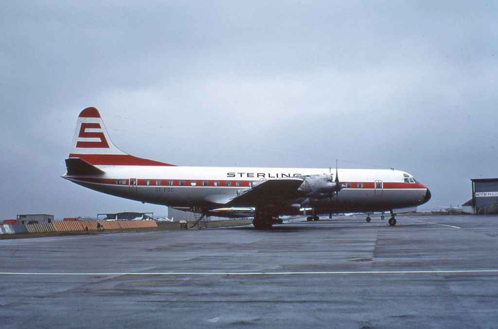 Sterling Lockheed L-188 Electra SE-FGC circa early 1970s taken somewhere in Sweden.