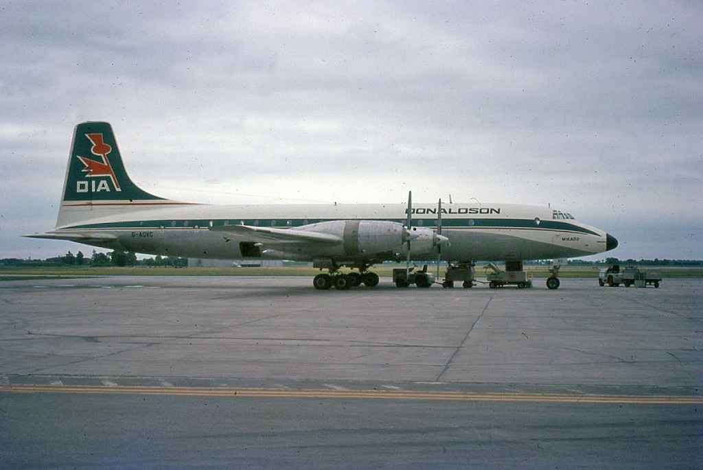 Donaldson International Airlines Bristol Britannia G-AOVC circa late 1960s.