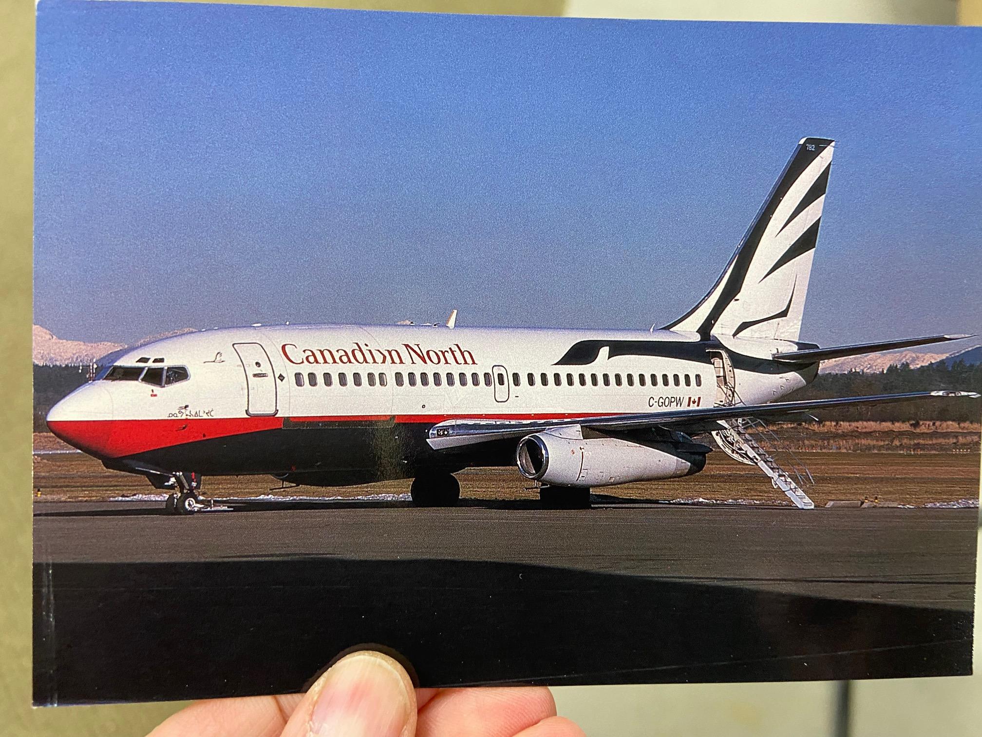 Canadian North Boeing 737-200 C-GOPW YVR 4X6 JJ issue postcard